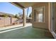 A covered patio with a concrete floor and a view of the backyard's landscaping and a gazebo at 8537 Highland View Ave, Las Vegas, NV 89145