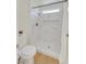 Updated bathroom shower features white marble-style tile and a built-in niche at 8924 Signal Terrace Dr, Las Vegas, NV 89134