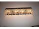 Close up of chandelier with crystal pendants and multi-light bulbs at , Las Vegas, NV 89130