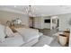 Open main bedroom with luxury vinyl flooring and a view into the main bath, creating a spa-like ambiance at 1266 Imperia Dr, Henderson, NV 89052