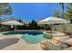 Inviting backyard pool and spa featuring lounge chairs for relaxation at 1266 Imperia Dr, Henderson, NV 89052