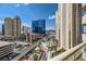 Balcony overlooking the cityscape with beautiful sky and light at 145 E Harmon Ave # 1001, Las Vegas, NV 89109