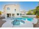 Charming backyard featuring a refreshing pool, a green turf area, and a private outdoor space at 2107 Fountain Springs Dr, Henderson, NV 89074