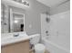 Bathroom featuring a vanity, framed mirror, and shower and tub combination at 2432 Shady Hill Ave, Las Vegas, NV 89106
