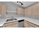 Kitchen featuring stainless steel sink, dishwasher, and plenty of counter space at 2432 Shady Hill Ave, Las Vegas, NV 89106