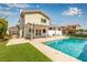 Beautiful backyard pool with patio, offering a perfect space for outdoor relaxation and entertainment at 7384 Valhalla Ln, Las Vegas, NV 89123