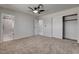 Cozy bedroom with adjacent bathroom featuring walk in shower and sliding closet at 2315 Lincoln Rd, Las Vegas, NV 89115