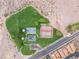 Bird's eye view of community park with playground, tennis courts, and ample green space at 251 Big Horn Dr, Boulder City, NV 89005