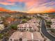 Overhead shot of a neighborhood featuring various homes and well-maintained streets at 251 Big Horn Dr, Boulder City, NV 89005