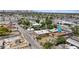 An aerial view of a residential area showcasing a home with solar panels on the roof at 2528 Sunrise Ave, Las Vegas, NV 89101