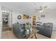 Living room offers tile floors, modern furnishings and view to adjacent rooms at 2528 Sunrise Ave, Las Vegas, NV 89101
