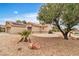 Home's front exterior with mature desert landscaping, a 2-car garage, and a well-manicured yard at 2532 Big Timber Dr, Las Vegas, NV 89134