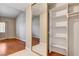Bedroom closet with shelving and mirror doors at 2851 S Valley View Blvd # 1039, Las Vegas, NV 89102