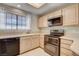 Modern kitchen design with light countertops, stainless steel appliances, and ample storage at 2851 S Valley View Blvd # 1039, Las Vegas, NV 89102