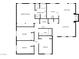 Floor plan of the home featuring 4 bedrooms, 2 bathrooms, living room and dining area at 3109 W Colton Ave, North Las Vegas, NV 89032