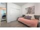 Bedroom with a daybed, closet, and contemporary artwork at 3782 Neblina Dr, Henderson, NV 89052