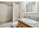 Cozy bathroom with tub and shower combination with single sink vanity at 3930 Maranatha Cir, Las Vegas, NV 89103