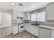 Bright kitchen featuring white cabinets, countertops, and stainless steel sink at 7521 Reindeer Ct, Las Vegas, NV 89147
