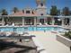 Resort-style pool area with ample seating and a covered lounge area at 7955 Canto Ave, Las Vegas, NV 89147