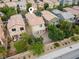 Aerial view of home featuring a covered patio and landscaped backyard in a residential neighborhood at 9709 Fast Elk St, Las Vegas, NV 89143