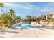 Backyard pool and spa featuring mature landscaping and adjacent outdoor living space at 1239 N Hollywood Blvd, Las Vegas, NV 89110