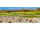 Scenic golf course view featuring mature trees, manicured fairways, and distant mountain views at 2188 Cumberland Hill Dr, Henderson, NV 89052