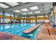 Bright and airy indoor pool with clear blue water, perfect for year-round swimming and recreation at 2188 Cumberland Hill Dr, Henderson, NV 89052