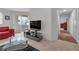 Bright living space boasts lots of natural light and modern media center for comfortable viewing at 270 E Flamingo Rd # 106, Las Vegas, NV 89169