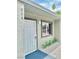 Close up of the front entrance and decorative landscaping at 604 N Minnesota St, Las Vegas, NV 89107
