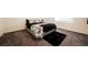 Bedroom featuring queen size bed with black and white pattern, with an accent rug at 6148 Vista Teal Ln, Las Vegas, NV 89115