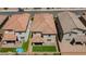Aerial view of backyard with patio and artificial grass at 835 Aurelie Ridge St, Henderson, NV 89011