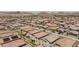 Aerial view of new homes featuring tile roofs and desert landscaping at 835 Aurelie Ridge St, Henderson, NV 89011