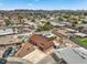 The aerial view highlights a backyard with a refreshing pool, lush greenery, and a private setting at 1004 Woodside Ct, Henderson, NV 89015