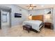 Main bedroom with wood floors, ceiling fan, and stylish decor at 1012 Greystone Dr, Las Vegas, NV 89108