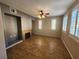 Living room featuring a tiled fireplace and recessed media shelving at 10231 Deerfield Beach Ave # 104, Las Vegas, NV 89129