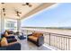 Spacious covered balcony with comfortable seating and stunning views of the surrounding landscape at 1319 Red Baron Ln, Boulder City, NV 89005