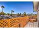 Cozy balcony with lattice railing featuring outdoor seating with neighborhood views at 1564 Vegas Valley Dr, Las Vegas, NV 89169
