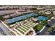 Aerial view of community tennis courts and bocce ball, perfect for active residents at 2279 Keego Harbor St, Henderson, NV 89052