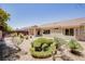 Spacious backyard showcasing xeriscape, desert landscaping, covered patio, and block wall at 2561 Terrytown Ave, Henderson, NV 89052