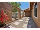 Charming walkway features unique architecture, stepping stones and desert landscaping at 667 Del Prado Dr, Boulder City, NV 89005