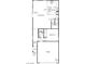 A detailed floorplan illustrating the layout of the first story with garage, great room, kitchen and bedroom at 7341 Daly Grove St, Las Vegas, NV 89113