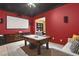 Spacious game room featuring a pool table, large screen, dark wood accents, and recessed lighting at 7794 River Mist Ct, Las Vegas, NV 89113