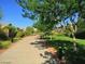 Beautiful community walkway with mature trees, lawn and landscaping for residents' enjoyment at 7814 Granite City Ct, Las Vegas, NV 89166