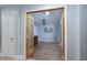 Office with French doors, hardwood floors, and modern decor at 800 Antonio Dr, Las Vegas, NV 89107