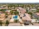Expansive home with a large private pool, lush landscaping, and solar panels for energy efficiency at 8032 Audubon Canyon St, Las Vegas, NV 89131