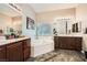 Spacious bathroom featuring a soaking tub, double vanity with plenty of storage at 8032 Audubon Canyon St, Las Vegas, NV 89131
