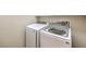 This laundry room has a front loading washer and dryer at 1064 Calvia St, Las Vegas, NV 89138