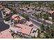 Aerial view of a residential neighborhood showcasing a home and its surroundings at 2102 Rhonda Ter, Henderson, NV 89074
