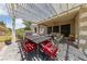 Covered patio with dining and seating areas, offering an ideal space for outdoor relaxation at 2509 Big Timber Dr, Las Vegas, NV 89134
