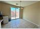Dining area with sliding glass doors leading to the backyard at 9148 Patrick Henry Ave, Las Vegas, NV 89149